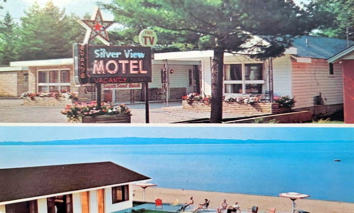 Silver View Beach Motel - Old Postcard